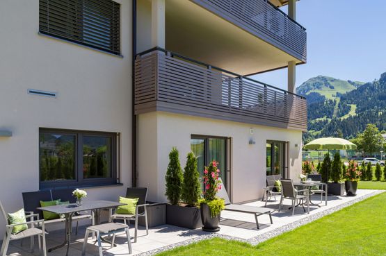 Terrasse und Garten Ferienwohnung APART deluxe in Tirol
