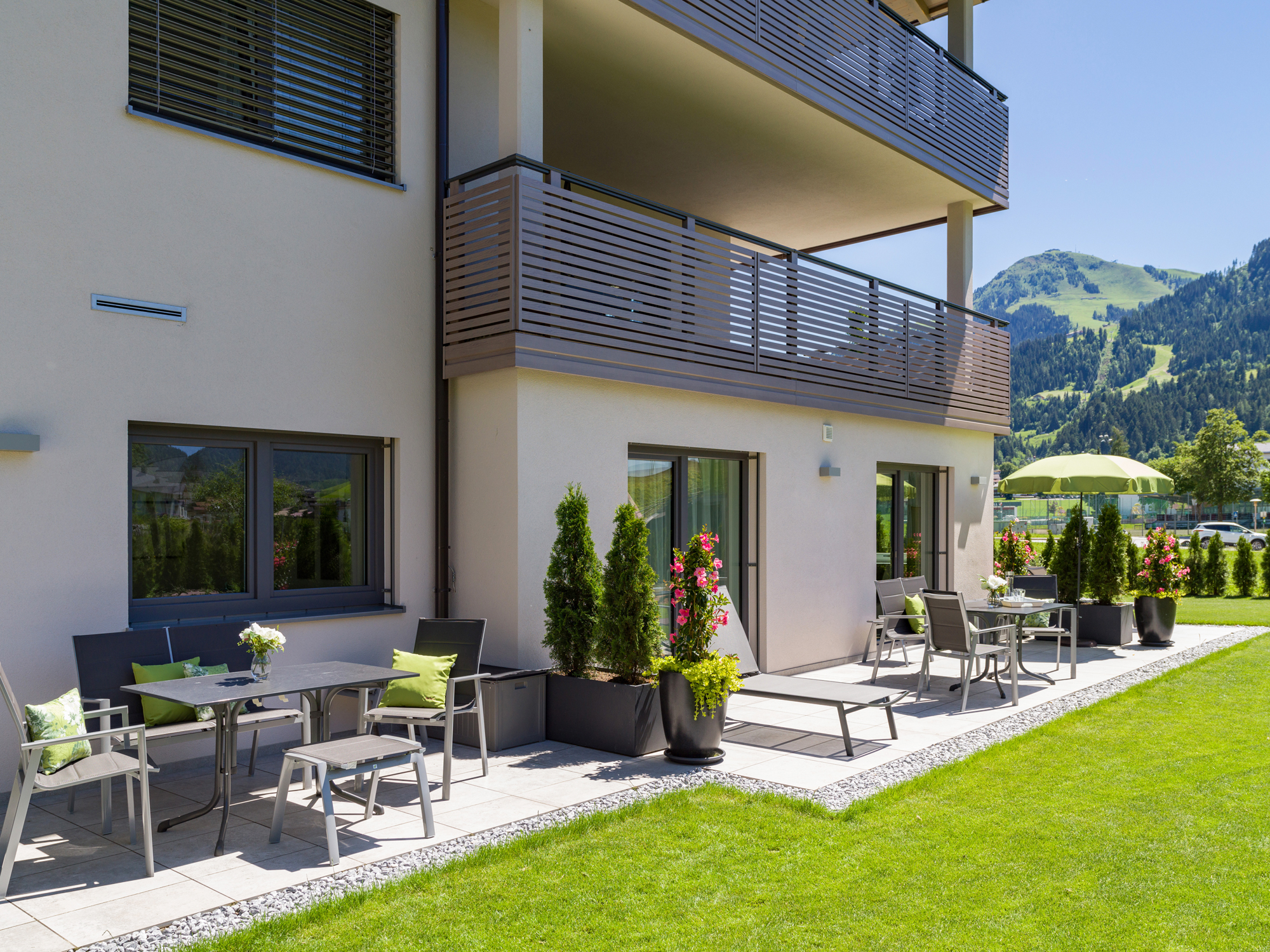 Terrasse Gartensuite mit Blick auf die Hohe Salve