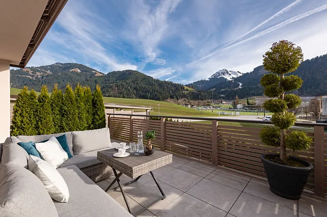 Panorama Suite Ausicht Ferienwohnung in der SkiWelt Söll