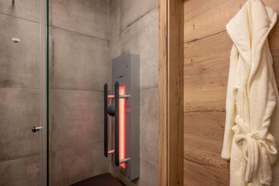 bathroom with shower with infrared cabin