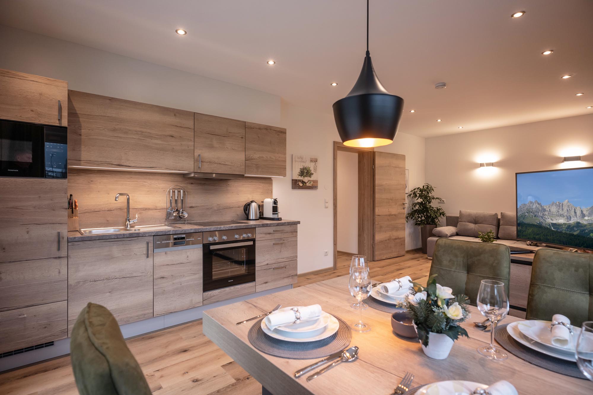 Kitchen withs fully equipped, including dishwasher and coffee machine